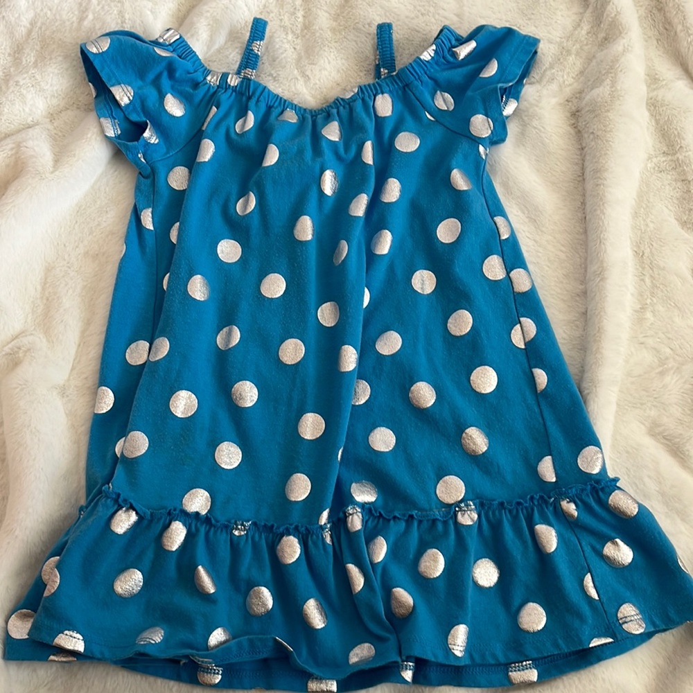 Okie Dokie blue polka dot dress